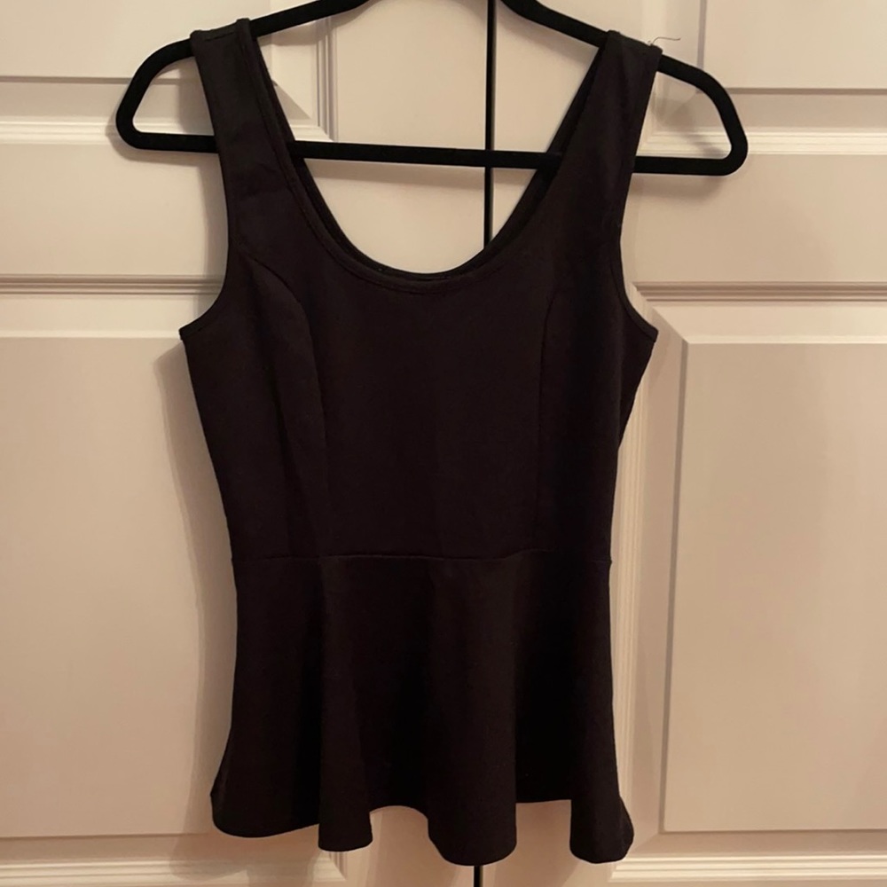 Green Envelope Peplum Sleeveless Top